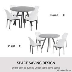 Ranjiosh 35.4’’ Round Dining Table Set | Sleek Modern Kitchen For 4People