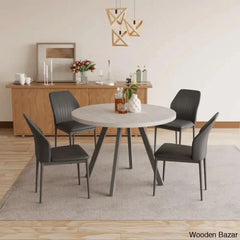 Ranjiosh 35.4’’ Round Dining Table Set | Sleek Modern Kitchen For 4People