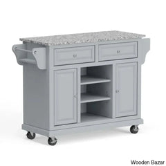 Raynham Wide Rolling Kitchen Island Trolley Cart Cabinet Kitchen Island With Storage