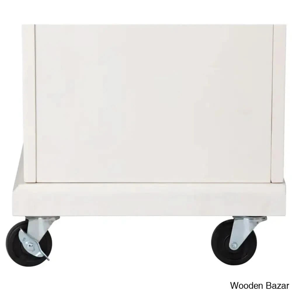 Raynham Wide Rolling Kitchen Island Trolley Cart Cabinet Kitchen Island With Storage