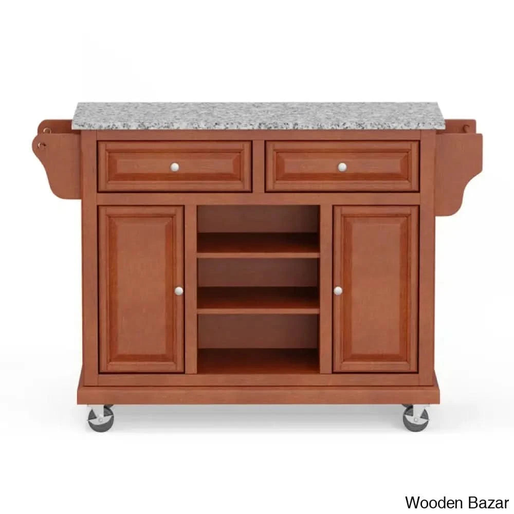 Raynham Wide Rolling Kitchen Island Trolley Cart Cabinet Kitchen Island With Storage