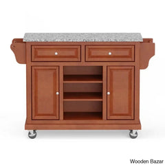 Raynham Wide Rolling Kitchen Island Trolley Cart Cabinet Kitchen Island With Storage