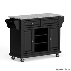 Raynham Wide Rolling Kitchen Island Trolley Cart Cabinet Kitchen Island With Storage