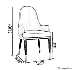 Reggie Luxury Wooden Finish Dining Table Set In Marble Style