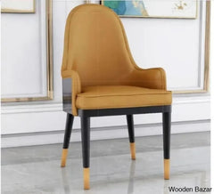 Reggie Luxury Wooden Finish Dining Table Set In Marble Style