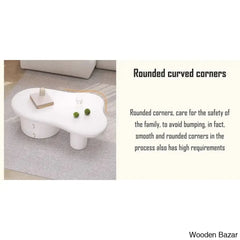 Rhuarani Modern White Abstract Coffee And Center Table With Storage Drawers