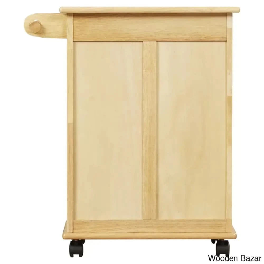 Richand Solid Wood Kitchen Cart Trolley Cart Cabinet Kitchen Island With Storage