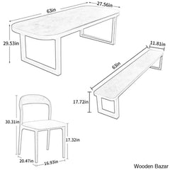 Rob 6 Seater Modern Solid Wood Double Pedestal Dining Set