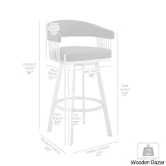 Robinetto Swivel Counter And Bar Height Stool With Arms Footrest In Faux Leather Metal