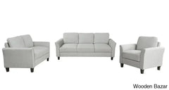 Rodriguez Light Gray 3-Seat Sofa & Loveseat Chair Set - Wooden Bazar