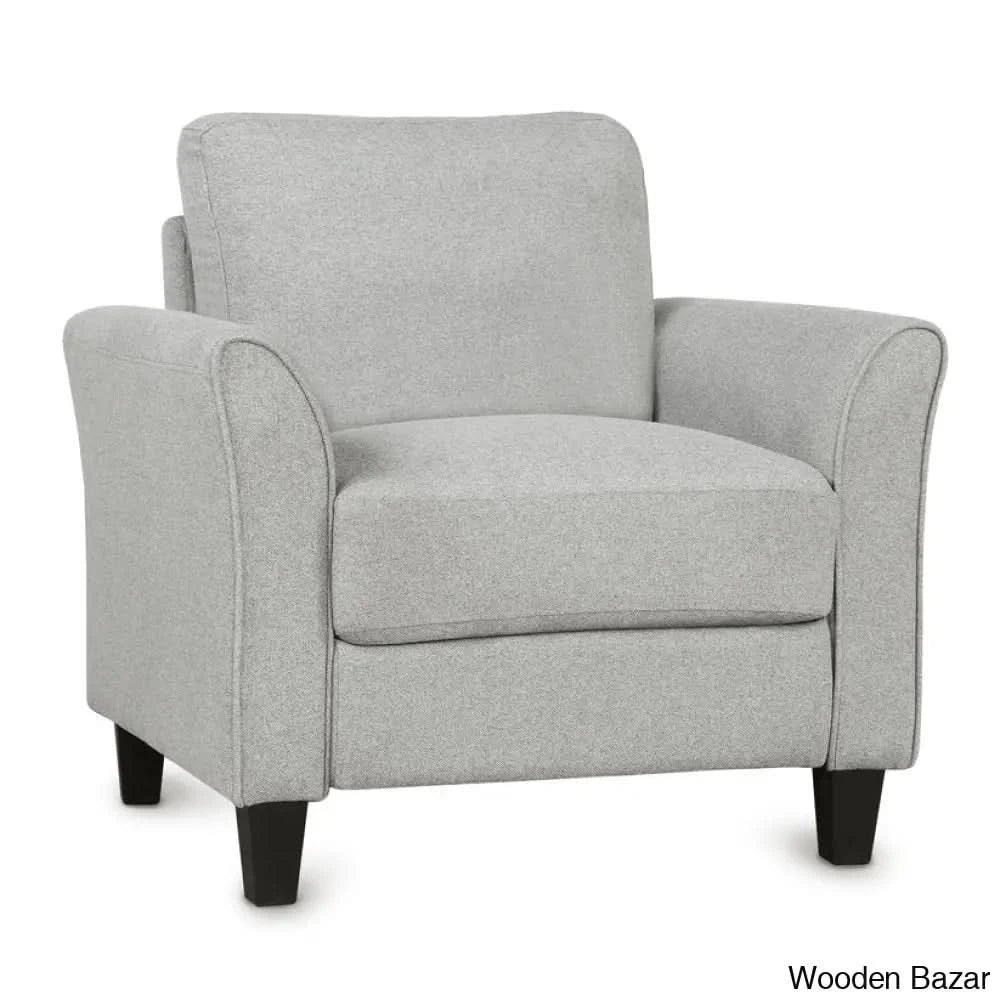 Rodriguez Light Gray 3-Seat Sofa & Loveseat Chair Set - Wooden Bazar