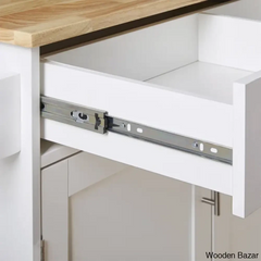 Ronzel 35āāW Rolling Kitchen Trolley Cart Cabinet Kitchen Island With Storage Solid Wood Drop