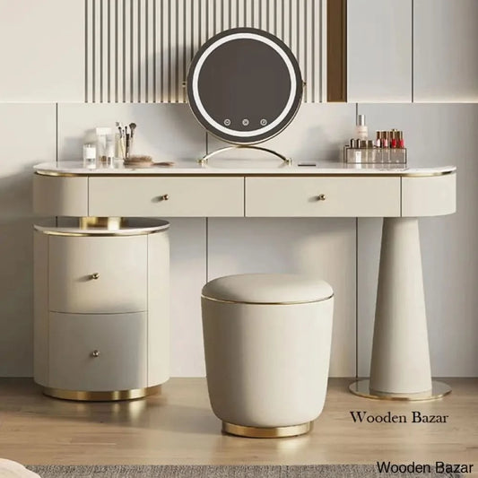 Rosalia Vanity Dressing Table With Mirror Light And Stool