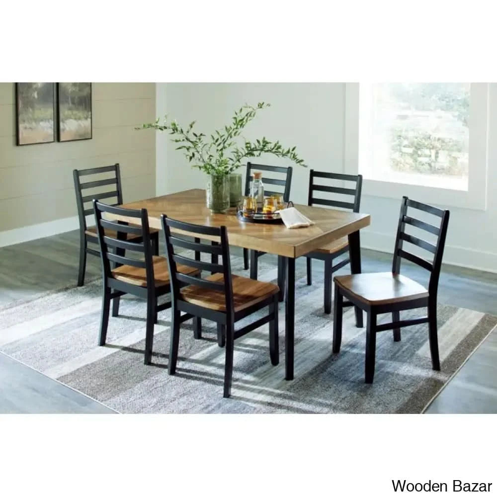 Rustorn 6 Seater New Dining Table Set (Of 7 Piece) - Wooden Bazar