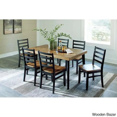 Rustorn 6 Seater New Dining Table Set (Of 7 Piece) - Wooden Bazar