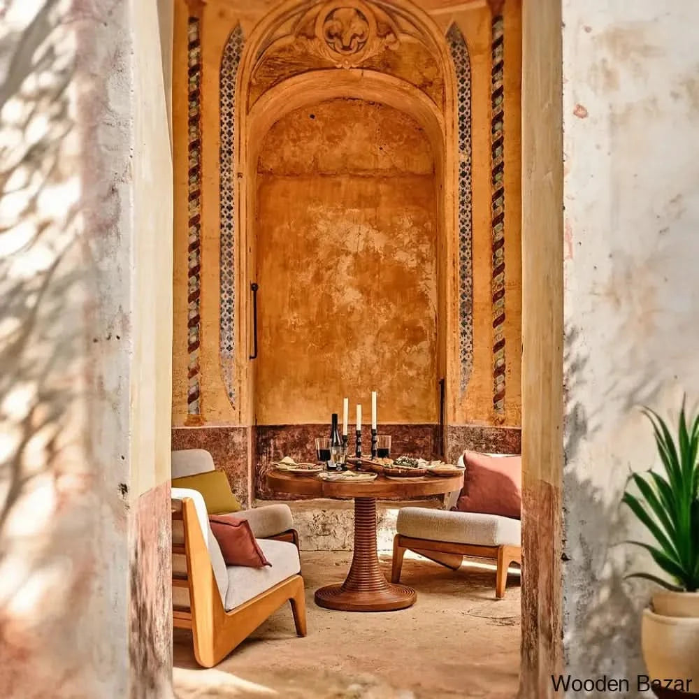 Sally Modern Wooden Compact Dining Table 4 Seater With Sofa Chair