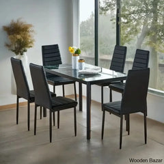 Saloop 6 Seater New Glass Top Dining Set