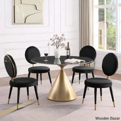 Santor Stylish 4 Seater Pedestal Dining Set - Wooden Bazar