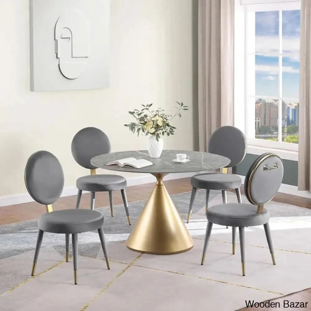 Santor Stylish 4 Seater Pedestal Dining Set - Wooden Bazar