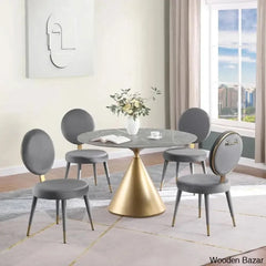 Santor Stylish 4 Seater Pedestal Dining Set - Wooden Bazar