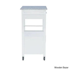 Sariol Granite Top Wood Kitchen Cart With Storage Trolley Cart Cabinet Kitchen Island Storage