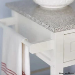 Sariol Granite Top Wood Kitchen Cart With Storage Trolley Cart Cabinet Kitchen Island Storage