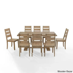 Shillong New Trestle Dining Set For Modern Living - Wooden Bazar