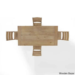 Shillong New Trestle Dining Set For Modern Living - Wooden Bazar