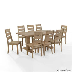 Shillong New Trestle Dining Set For Modern Living - Wooden Bazar