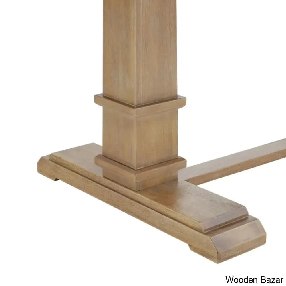 Shillong New Trestle Dining Set For Modern Living - Wooden Bazar