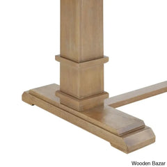 Shillong New Trestle Dining Set For Modern Living - Wooden Bazar