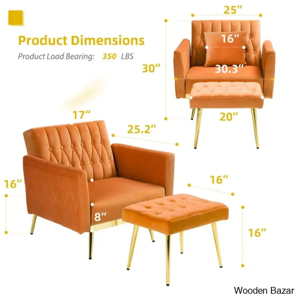 Arm Chair with Stool -5