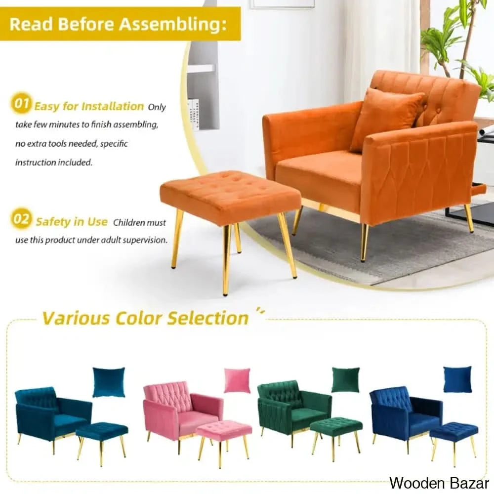 Arm Chair with Stool -6