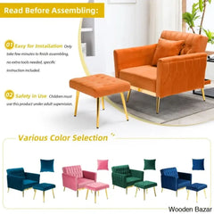 Arm Chair with Stool -6