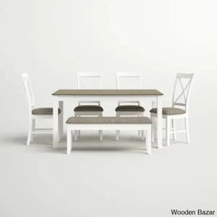 Sonny New 4 Seater Wooden Crafted Dining Table Set - Bazar