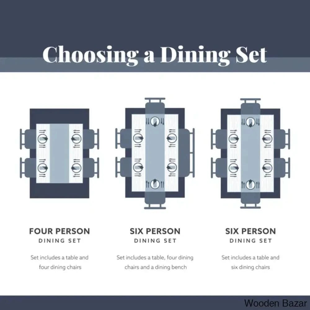 Sonny New 4 Seater Wooden Crafted Dining Table Set - Bazar