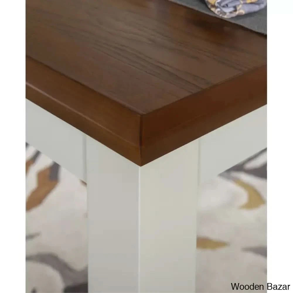 Sonny New 4 Seater Wooden Crafted Dining Table Set - Bazar