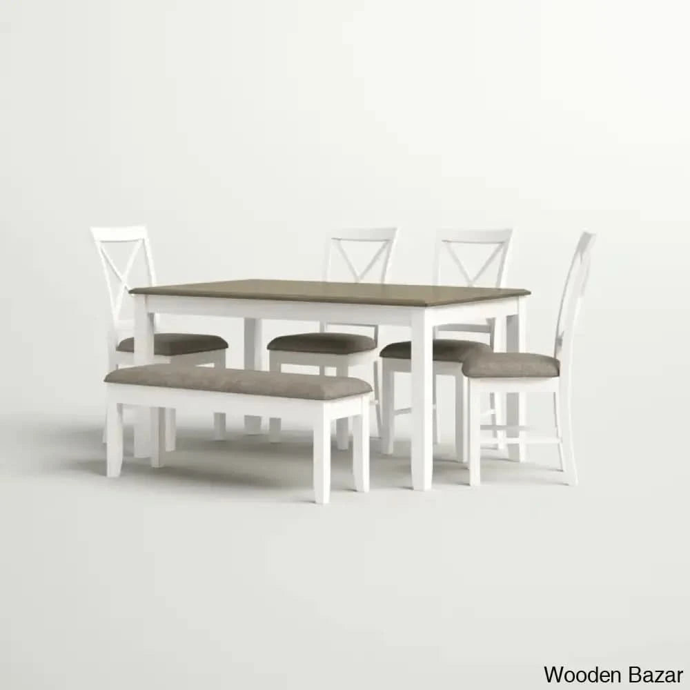 Sonny New 4 Seater Wooden Crafted Dining Table Set - Bazar
