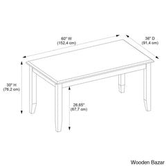 Sonny New 4 Seater Wooden Crafted Dining Table Set - Bazar