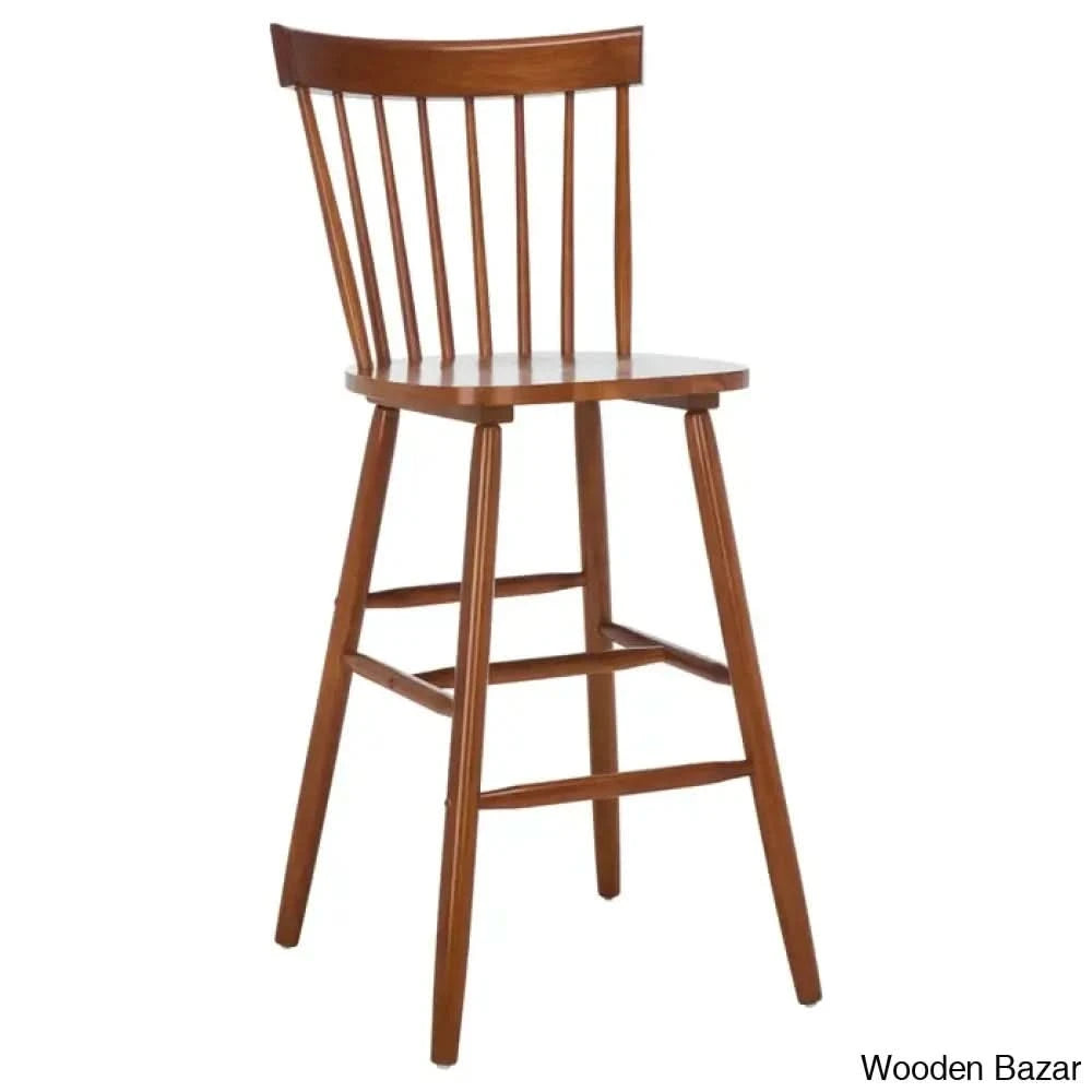 Staceey Swivel Solid Wood Counter And Bar Stool (Set Of 2)