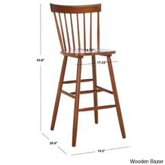 Staceey Swivel Solid Wood Counter And Bar Stool (Set Of 2)