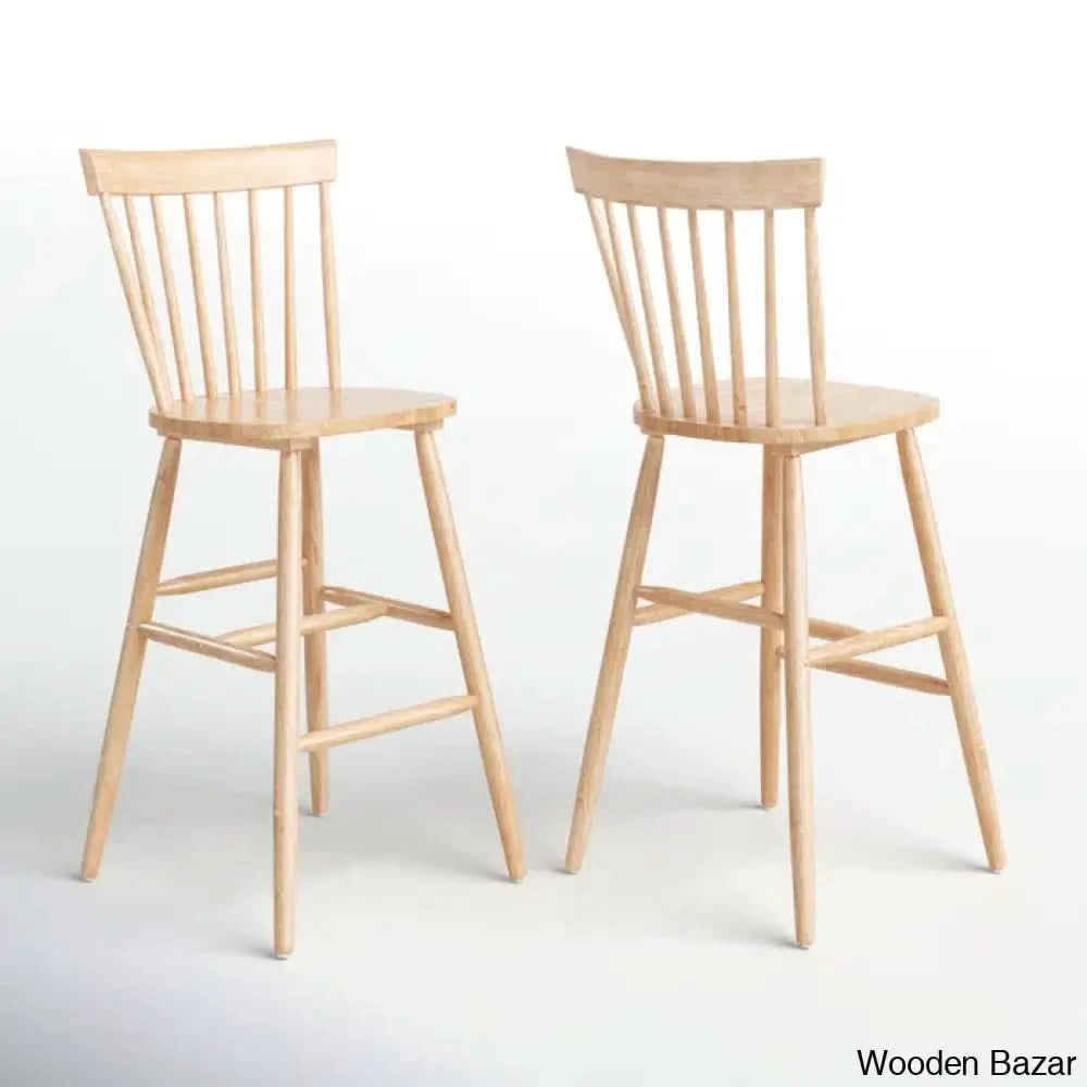 Staceey Swivel Solid Wood Counter And Bar Stool (Set Of 2)