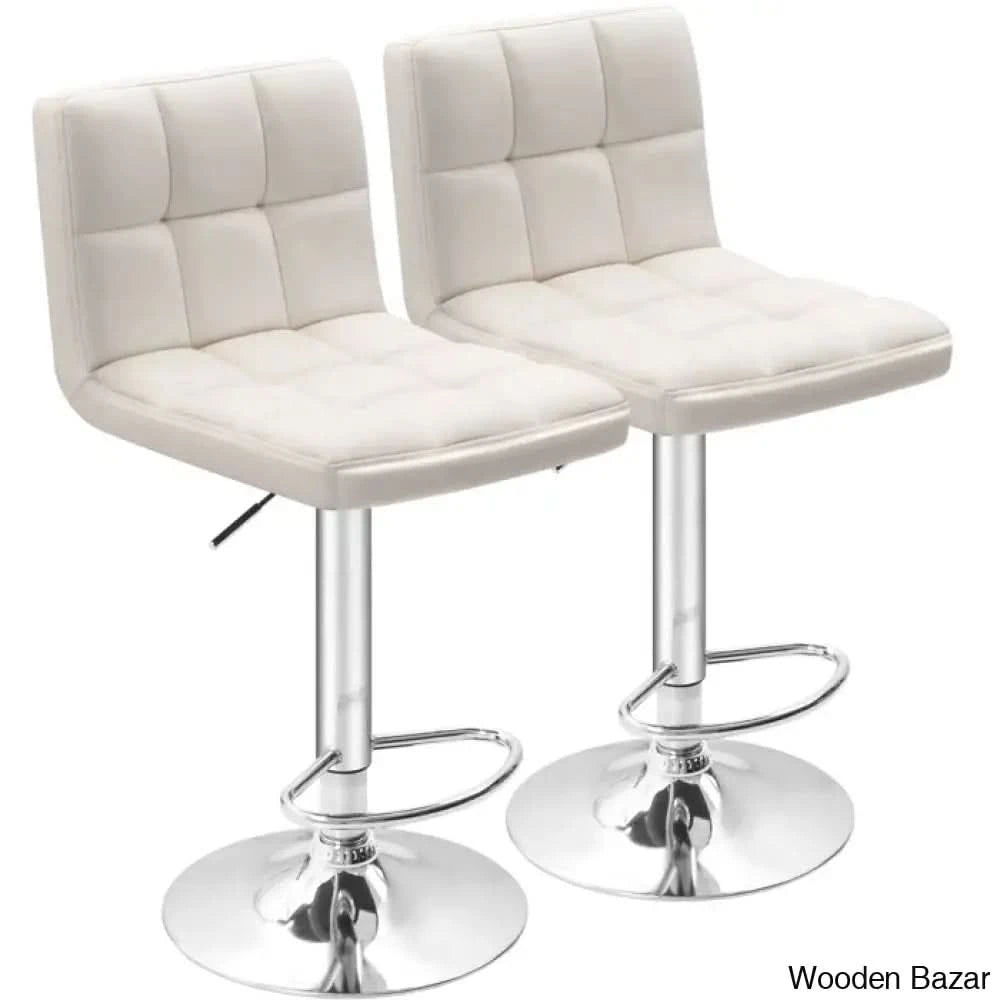 Stallcupo Modern Swivel Counter Stools In Stylish Upholstered Seating With Sleek Metal Frame