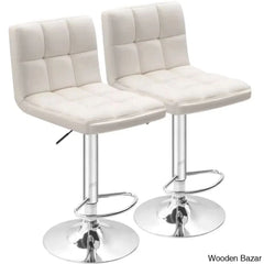 Stallcupo Modern Swivel Counter Stools In Stylish Upholstered Seating With Sleek Metal Frame