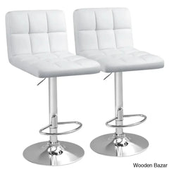 Stallcupo Modern Swivel Counter Stools In Stylish Upholstered Seating With Sleek Metal Frame