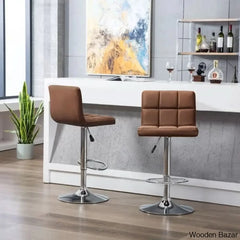 Stallcupo Modern Swivel Counter Stools In Stylish Upholstered Seating With Sleek Metal Frame