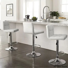 Stallcupo Modern Swivel Counter Stools In Stylish Upholstered Seating With Sleek Metal Frame