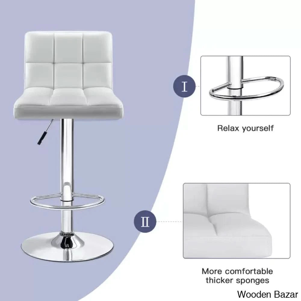 Stallcupo Modern Swivel Counter Stools In Stylish Upholstered Seating With Sleek Metal Frame