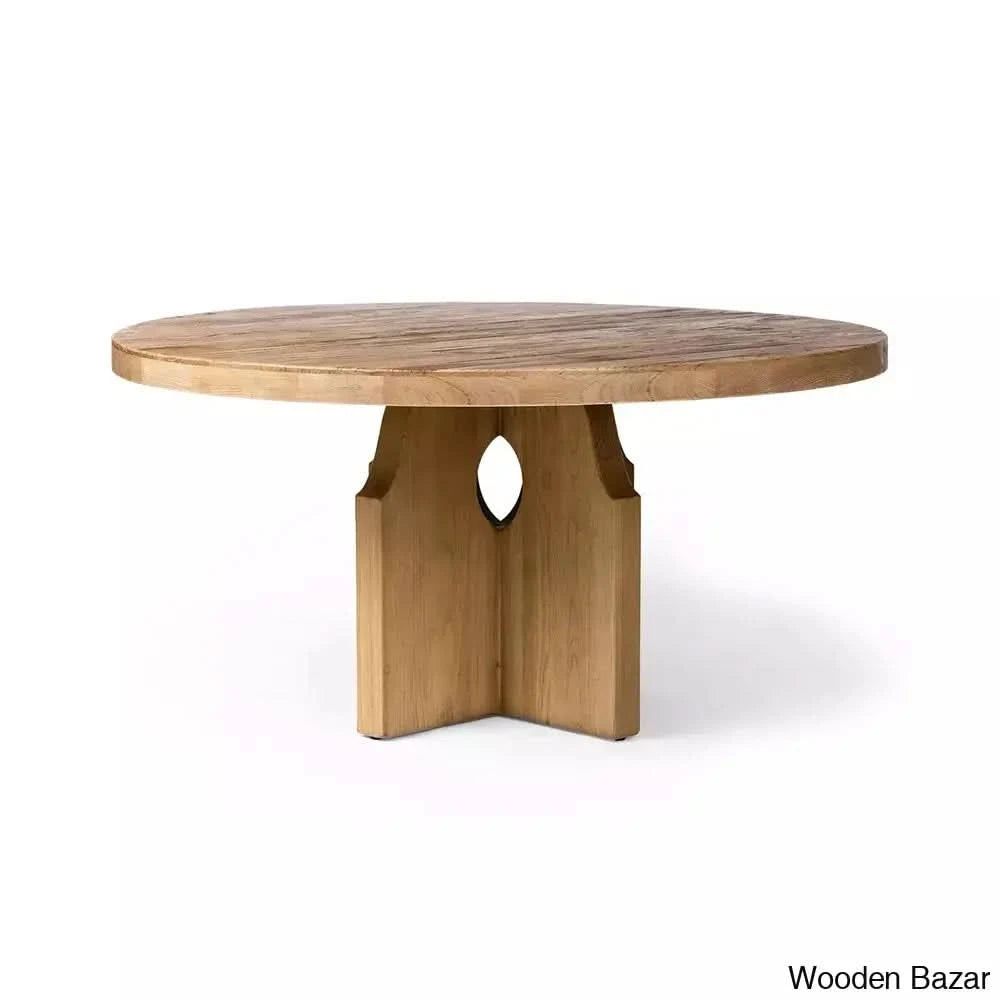 Stark Natural Round Wooden Dining Table With Stylish Design