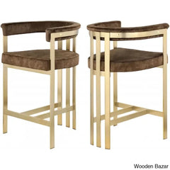 Stasiaz Upholstered Swivel 26.4’’ Counter And Bar Stool With Metal Frame (Set Of 2)